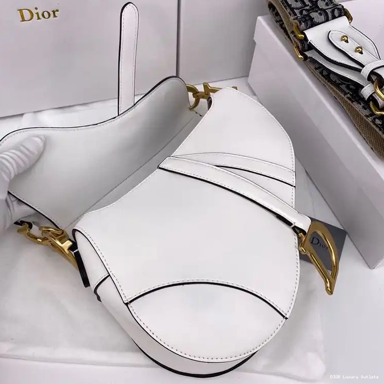 Cheap Smooth Bag Dior Saddle White Calfskin 0612 Luxury